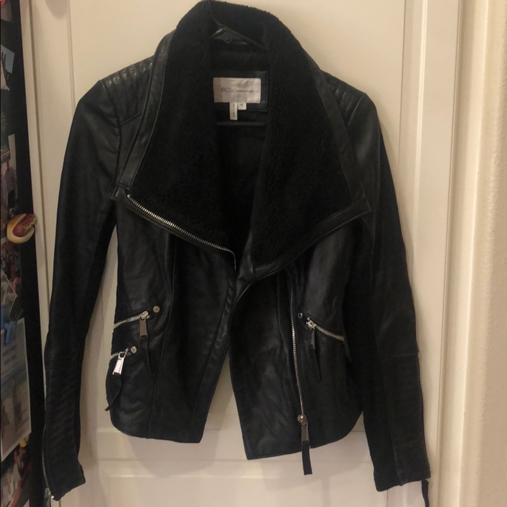Leather motorcycle jacket